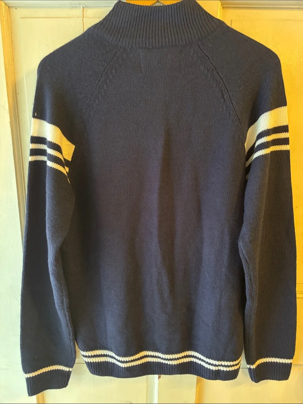 Navy Zip-Up Sweater with Yellow UCLA Script